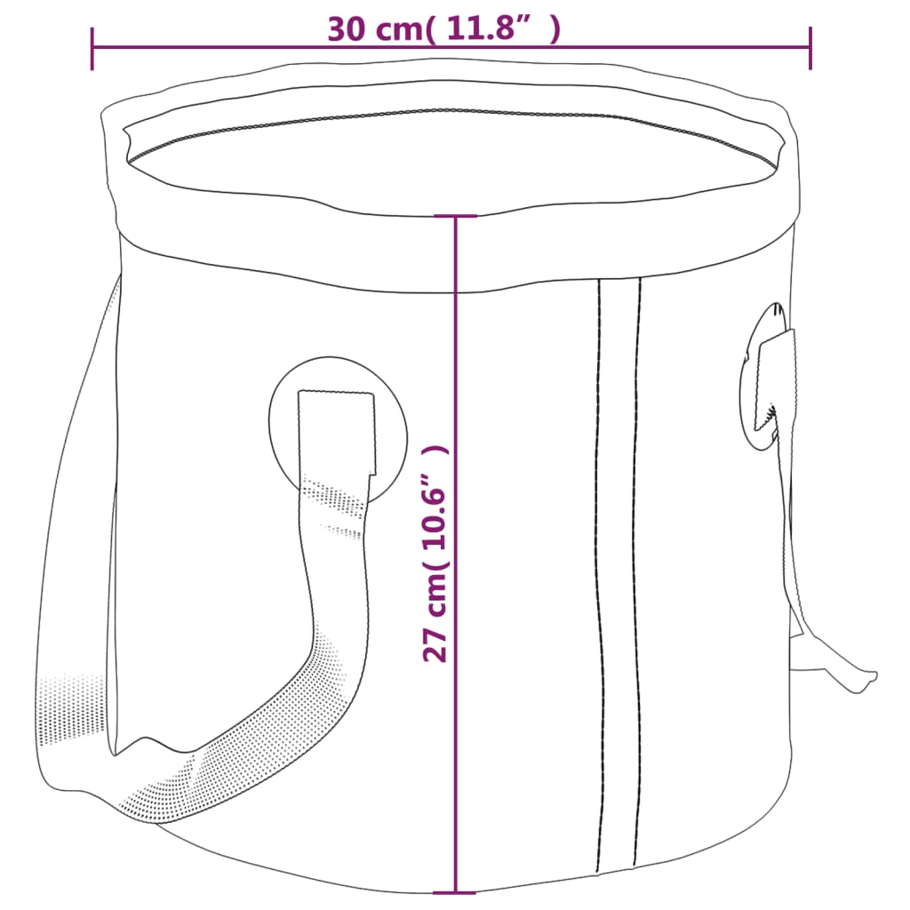 Collapsible buckets, 2 pcs., black, 20 L, PVC