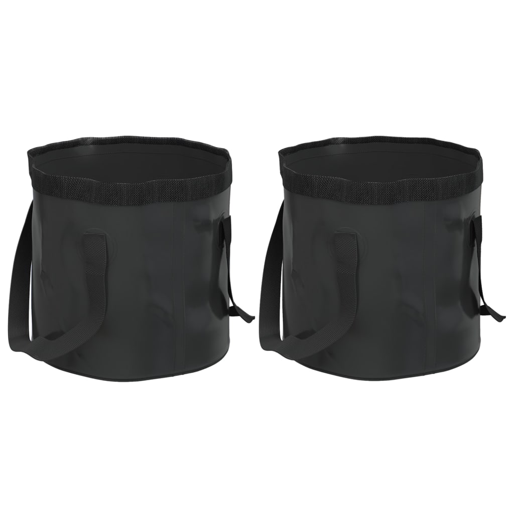 Collapsible buckets, 2 pcs., black, 30 L, PVC