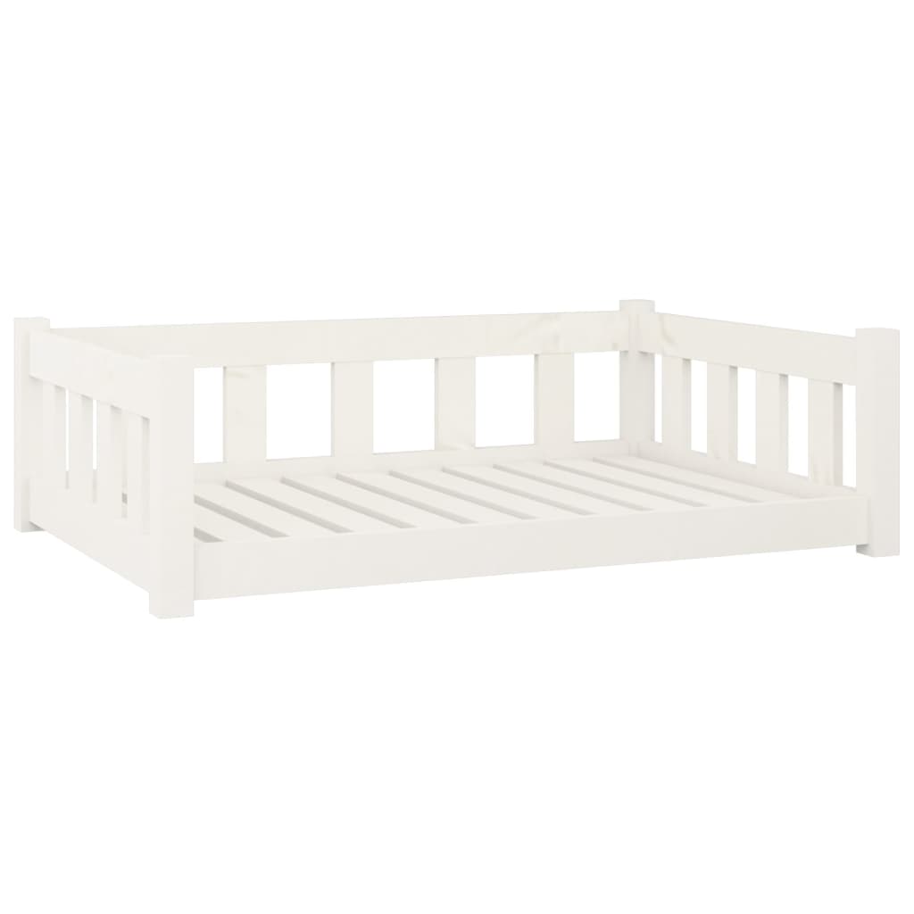 Dog bed, white, 95.5x65.5x28 cm, solid pine wood