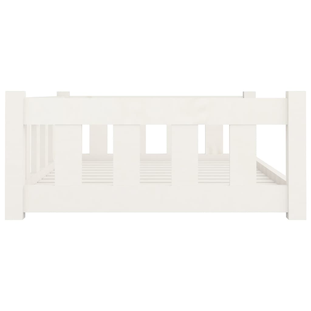 Dog bed, white, 95.5x65.5x28 cm, solid pine wood