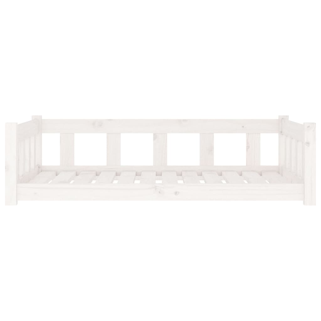 Dog bed, white, 105.5x75.5x28 cm, solid pine wood
