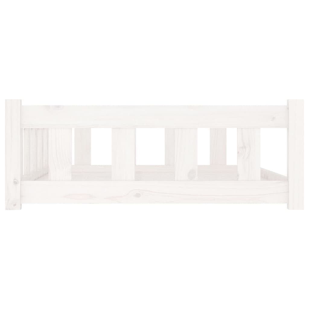 Dog bed, white, 105.5x75.5x28 cm, solid pine wood