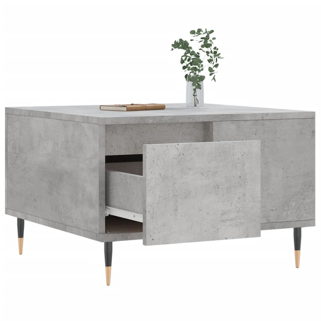 Coffee table, concrete gray, 55x55x36.5 cm, processed wood