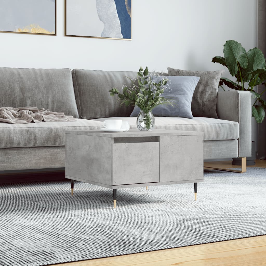 Coffee table, concrete gray, 55x55x36.5 cm, processed wood