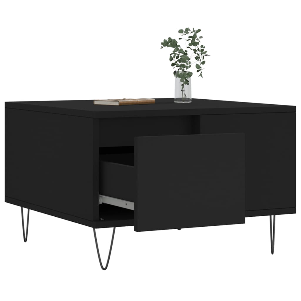 Coffee table, black, 55x55x36.5 cm, processed wood