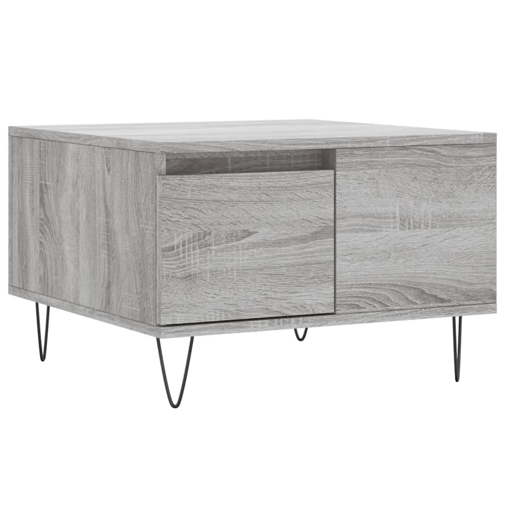 Coffee table, sonoma grey, 55x55x36.5 cm, processed wood