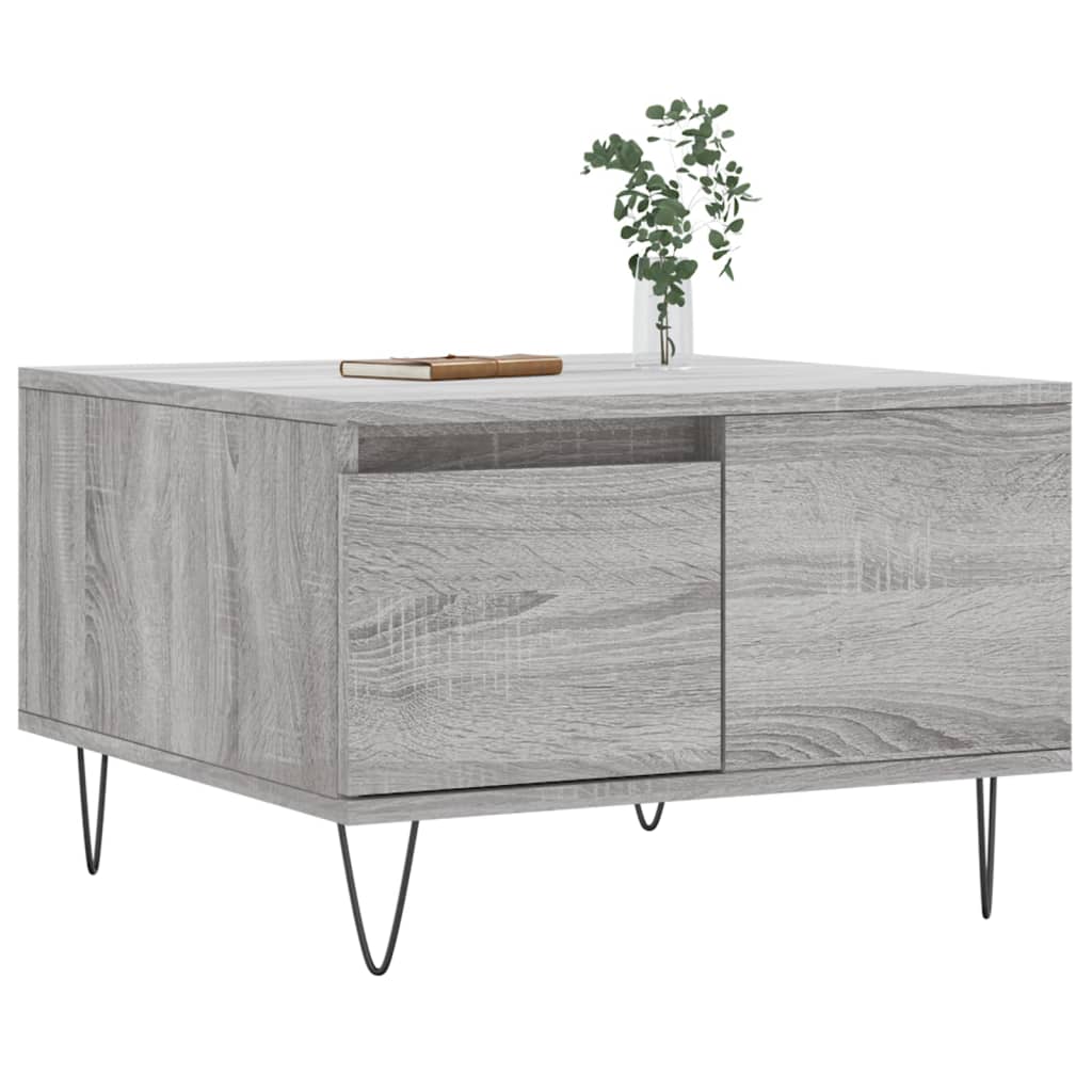 Coffee table, sonoma grey, 55x55x36.5 cm, processed wood