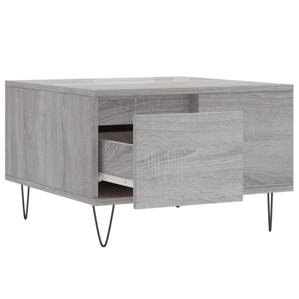 Coffee table, sonoma grey, 55x55x36.5 cm, processed wood