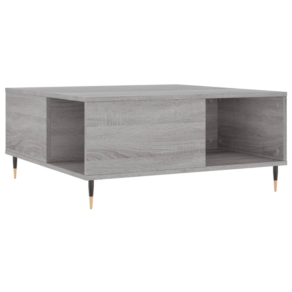 Coffee table, sonoma grey, 80x80x36.5 cm, processed wood
