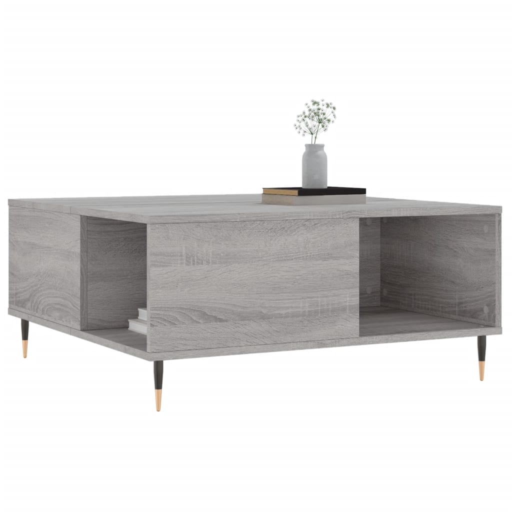 Coffee table, sonoma grey, 80x80x36.5 cm, processed wood