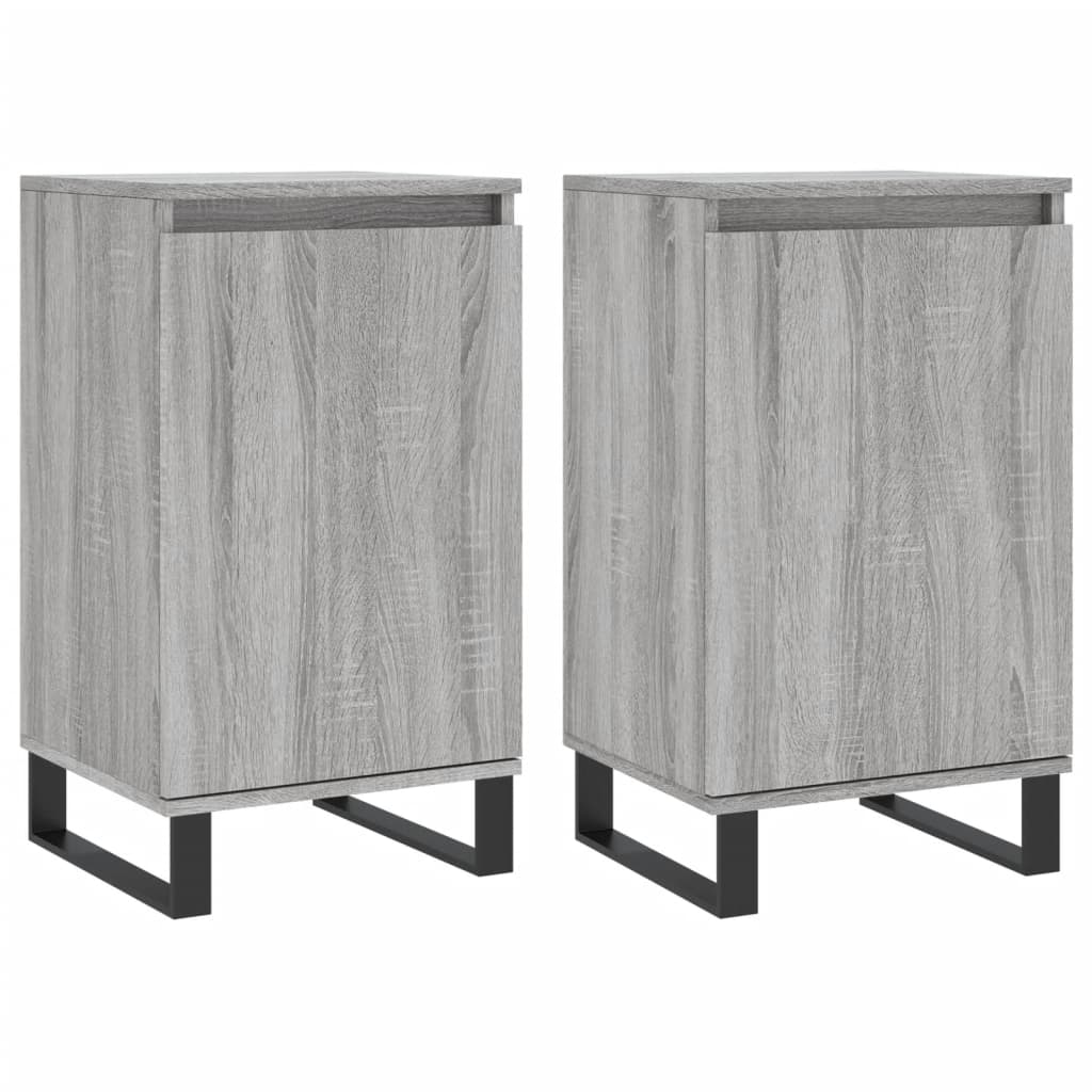 Sideboards, 2 pcs., sonoma gray, 40x35x70 cm, processed wood