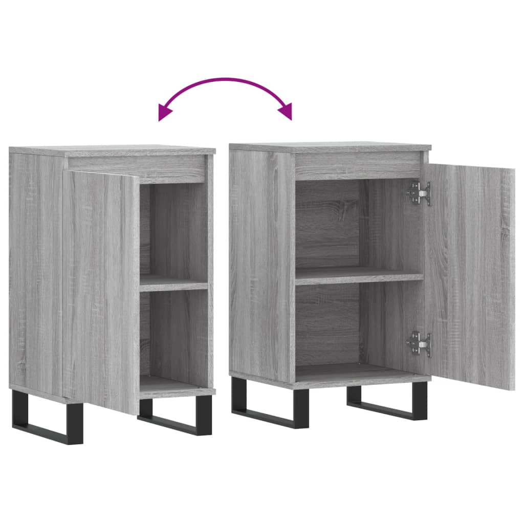Sideboards, 2 pcs., sonoma gray, 40x35x70 cm, processed wood