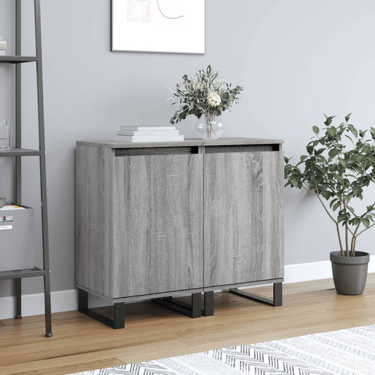 Sideboards, 2 pcs., sonoma gray, 40x35x70 cm, processed wood