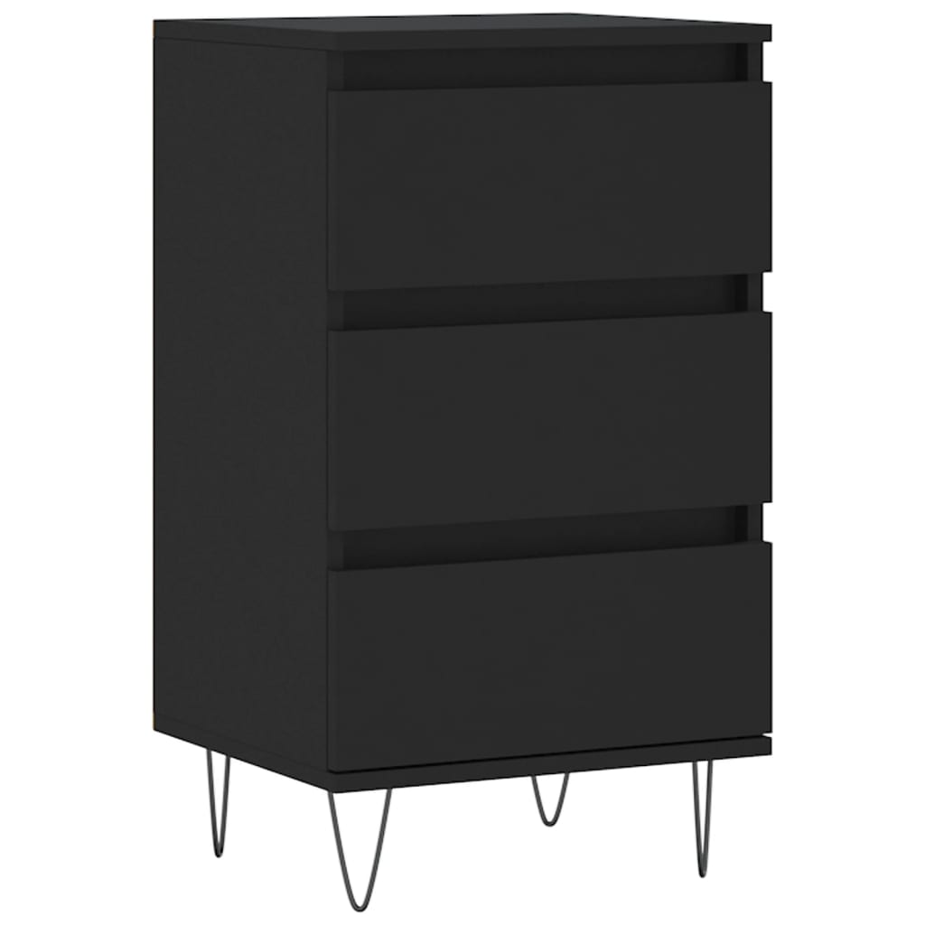Sideboard, black, 40x35x70 cm, processed wood