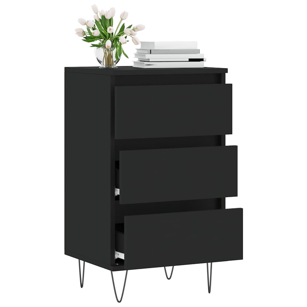 Sideboard, black, 40x35x70 cm, processed wood