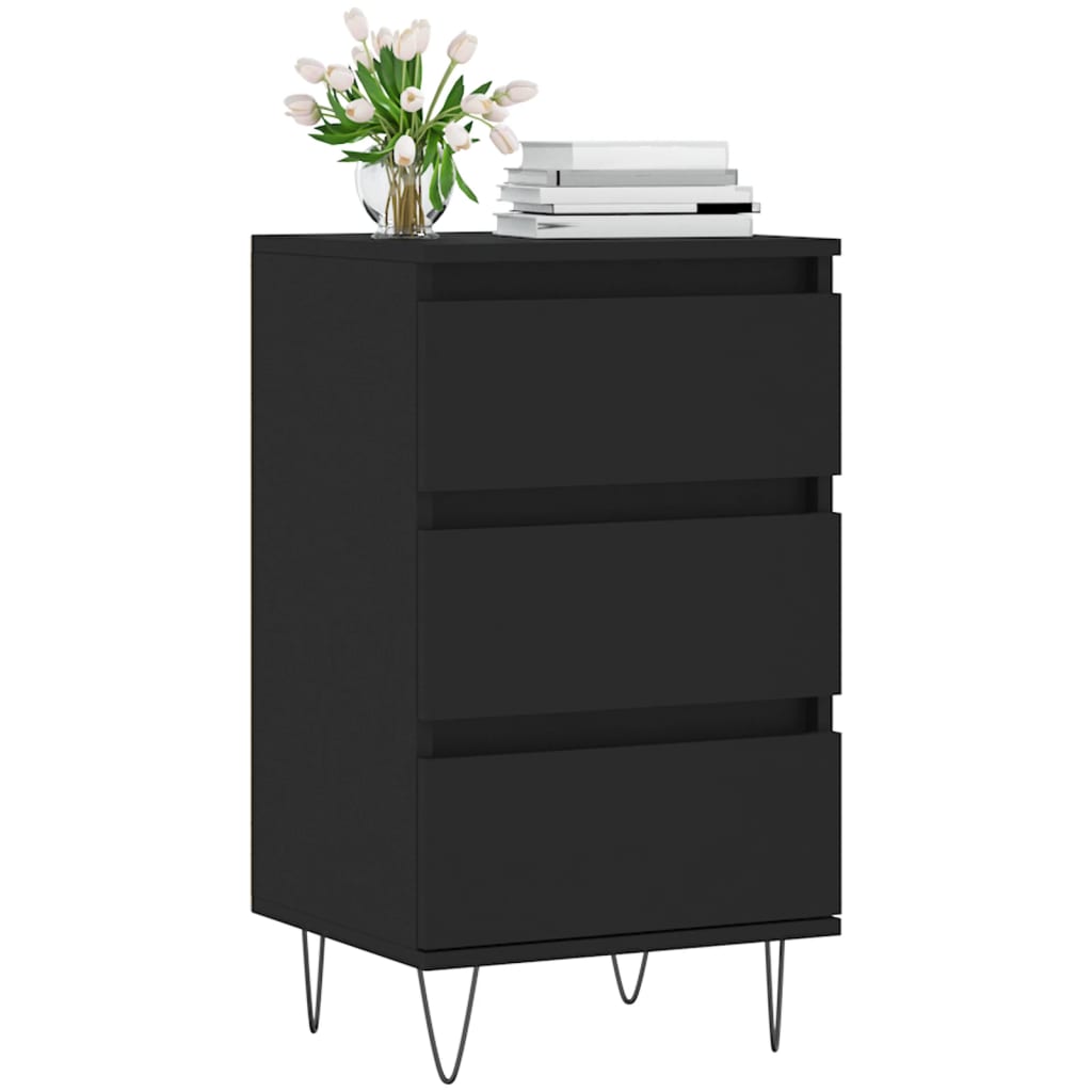 Sideboard, black, 40x35x70 cm, processed wood