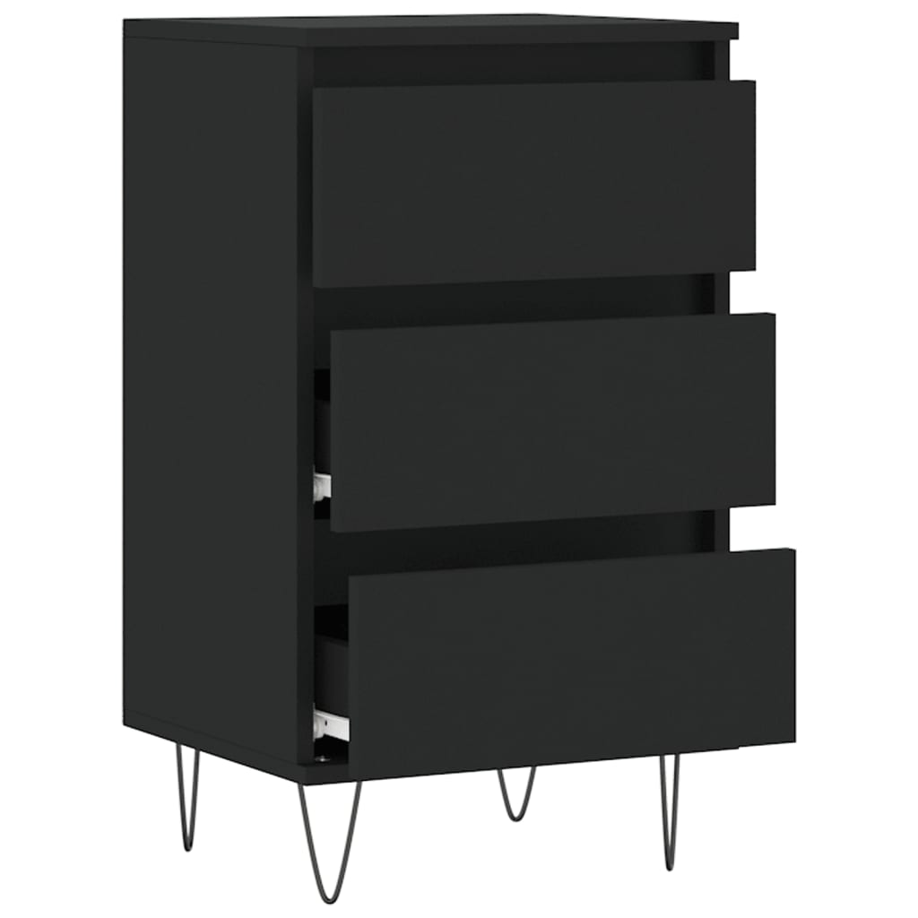 Sideboard, black, 40x35x70 cm, processed wood