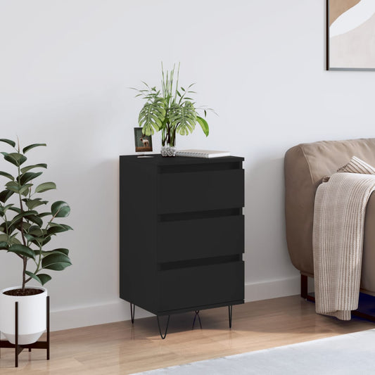 Sideboard, black, 40x35x70 cm, processed wood