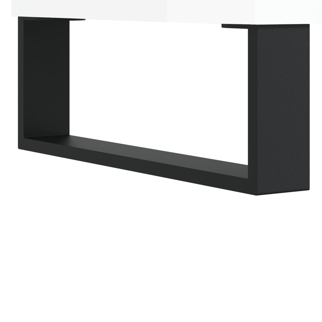 Comodă TV, alb extralucios, 100x34,5x44,5 cm, lemn prelucrat