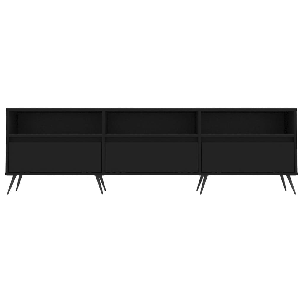 TV sideboard, black, 150x30x44.5 cm, processed wood