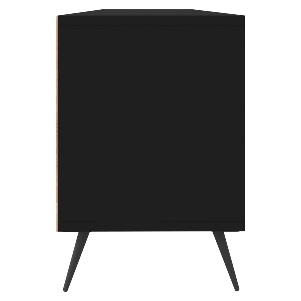 TV sideboard, black, 150x30x44.5 cm, processed wood