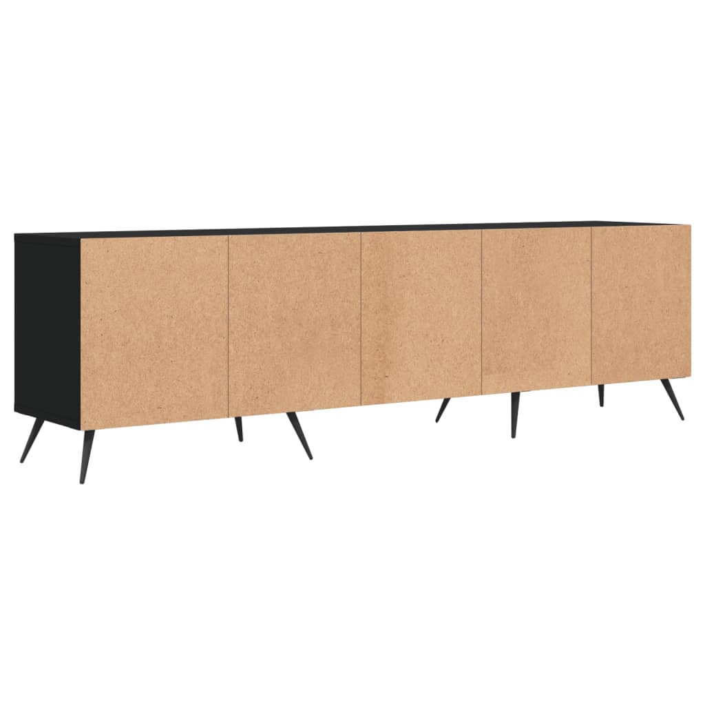 TV sideboard, black, 150x30x44.5 cm, processed wood