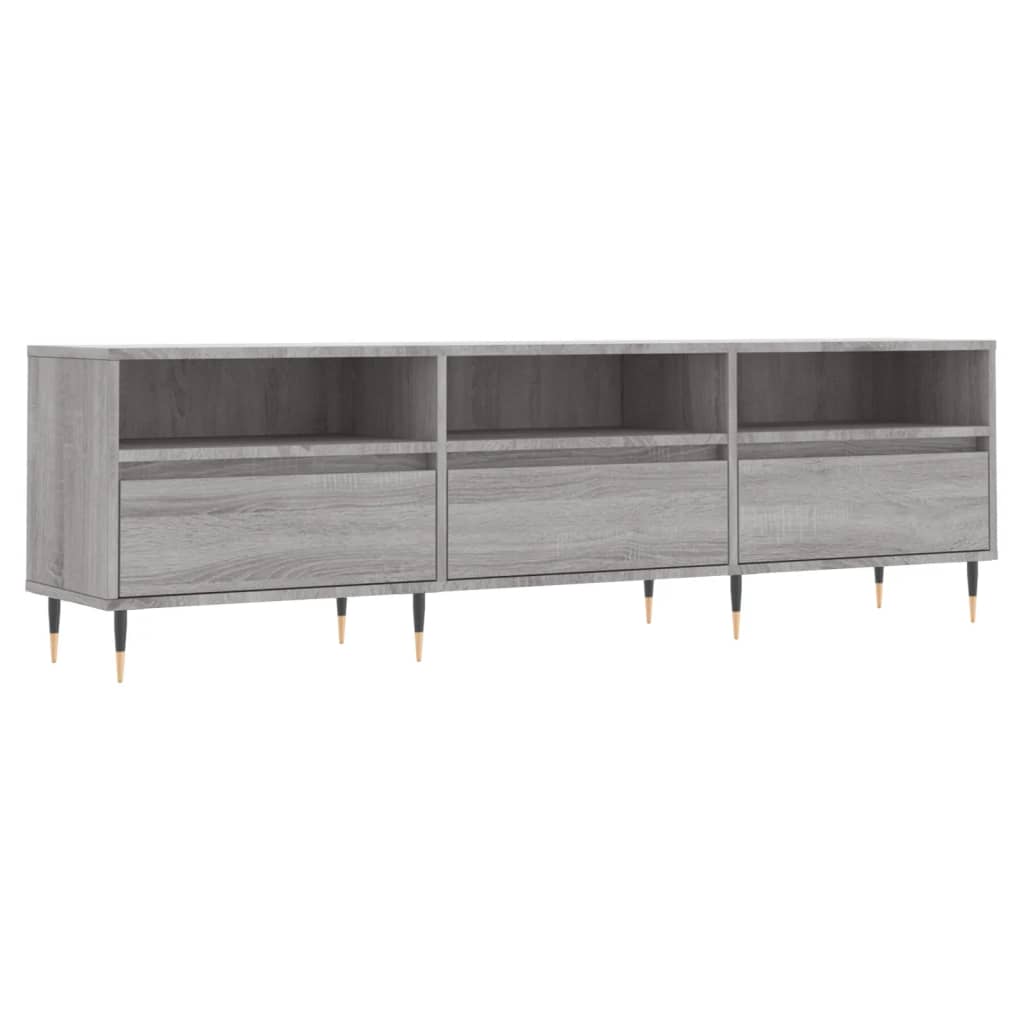 Comodă TV, gri sonoma, 150x30x44,5 cm, lemn prelucrat