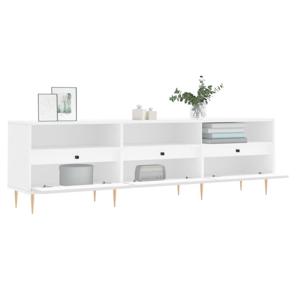 Comodă TV, alb, 150x30x44,5 cm, lemn prelucrat