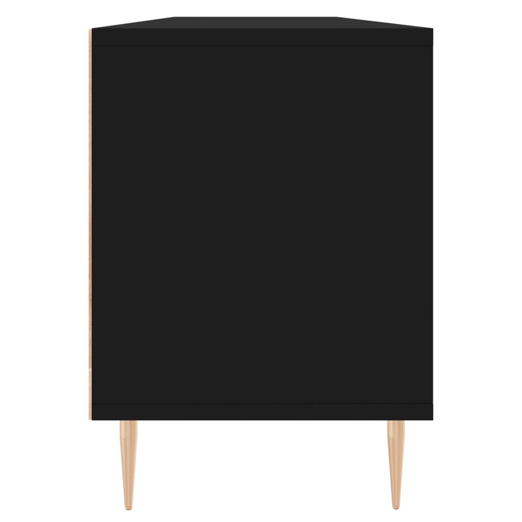 TV sideboard, black, 150x30x44.5 cm, processed wood