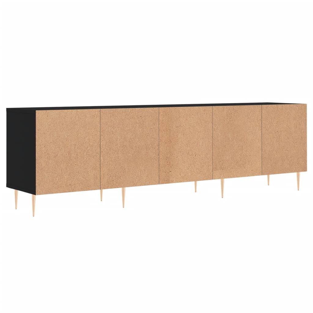 TV sideboard, black, 150x30x44.5 cm, processed wood