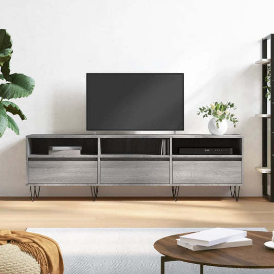 Comodă TV, gri sonoma, 150x30x44,5 cm, lemn prelucrat