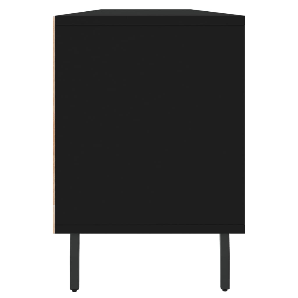 TV sideboard, black, 150x30x44.5 cm, processed wood