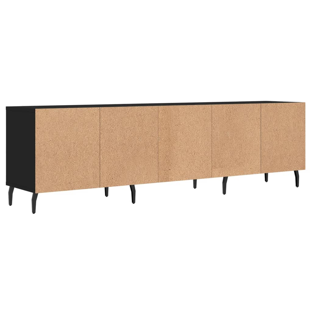 TV sideboard, black, 150x30x44.5 cm, processed wood