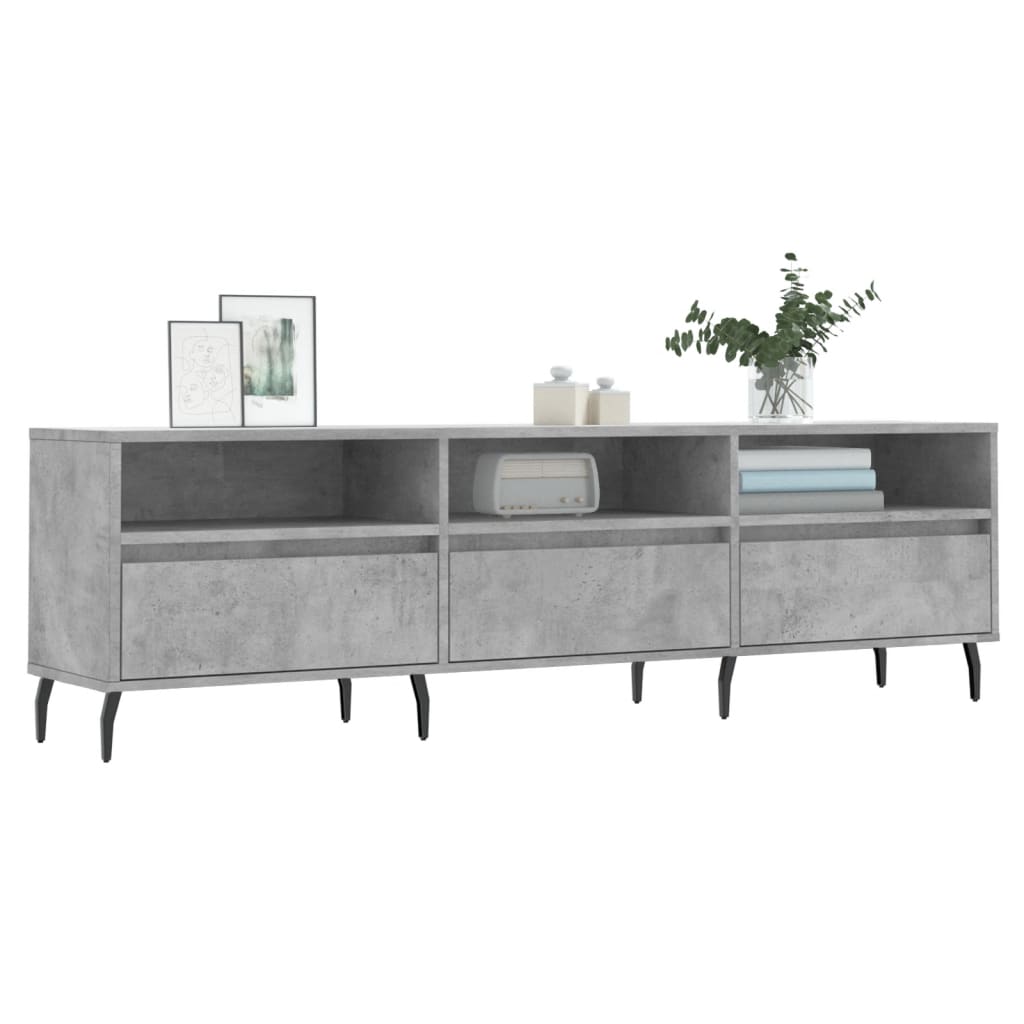 TV sideboard, concrete grey, 150x30x44.5 cm, processed wood