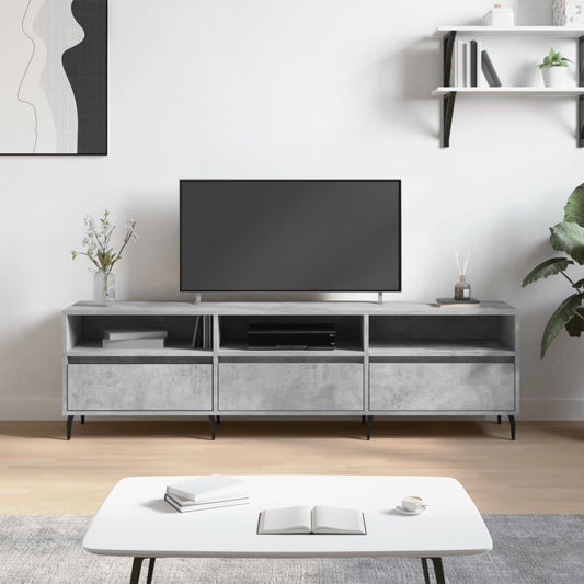 TV sideboard, concrete grey, 150x30x44.5 cm, processed wood