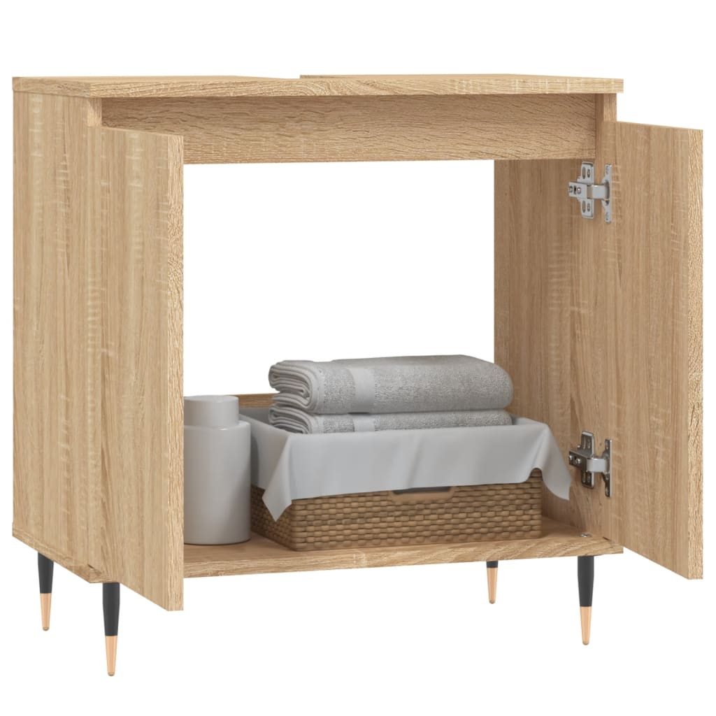 Dulap de baie, stejar sonoma, 58x33x60 cm, lemn prelucrat