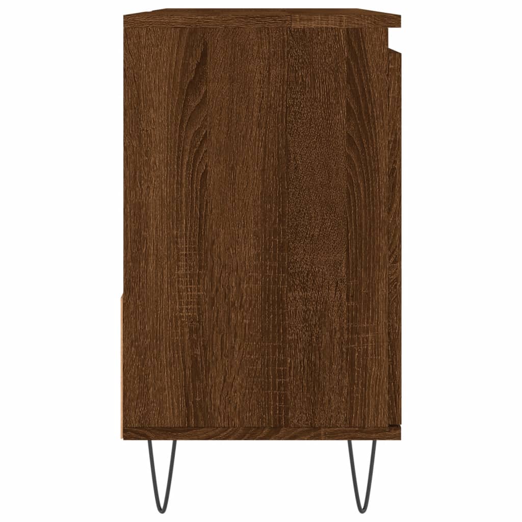 Dulap de baie, stejar maro, 65x33x60 cm, lemn prelucrat