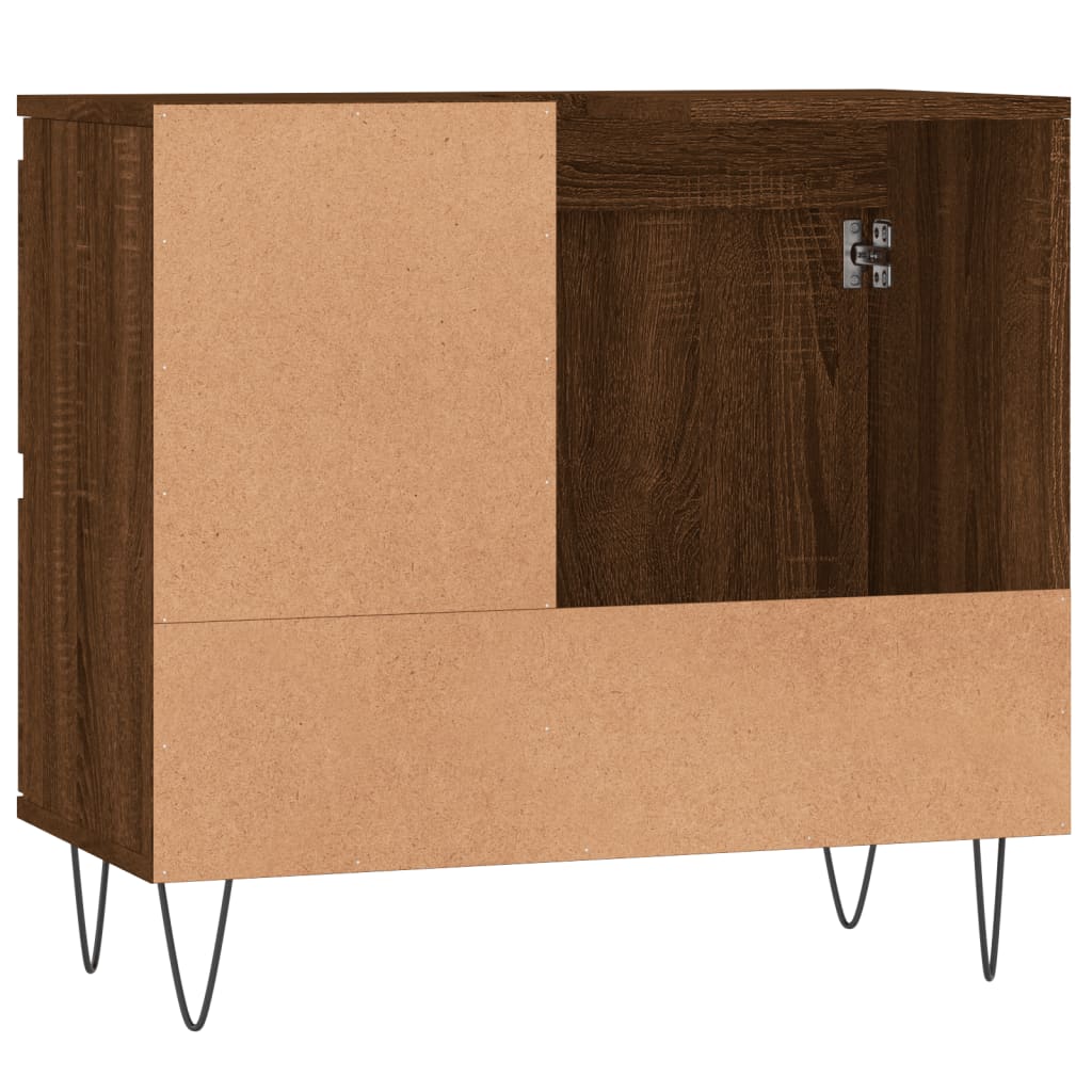 Dulap de baie, stejar maro, 65x33x60 cm, lemn prelucrat
