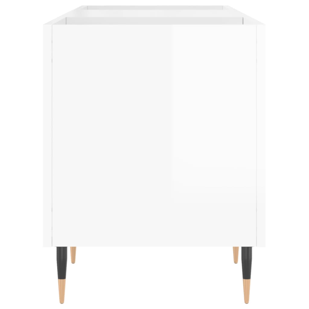 Disc cabinets glossy white 121x38x48 cm, processed wood