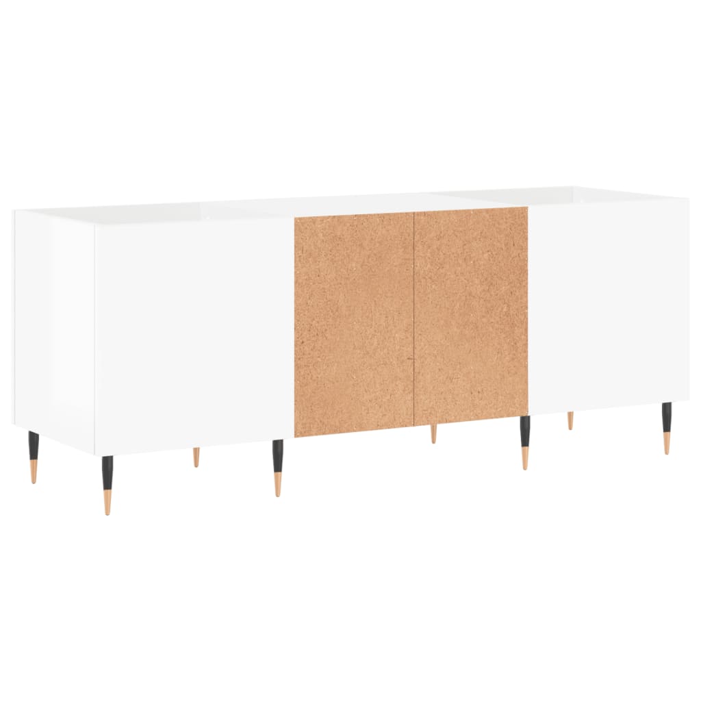 Disc cabinets glossy white 121x38x48 cm, processed wood