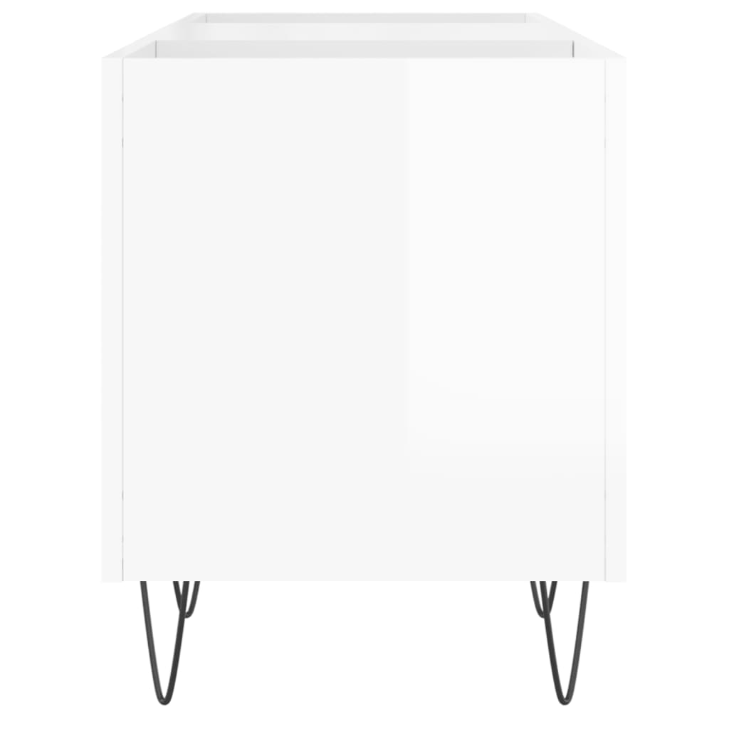 Disc cabinets glossy white 121x38x48 cm, processed wood