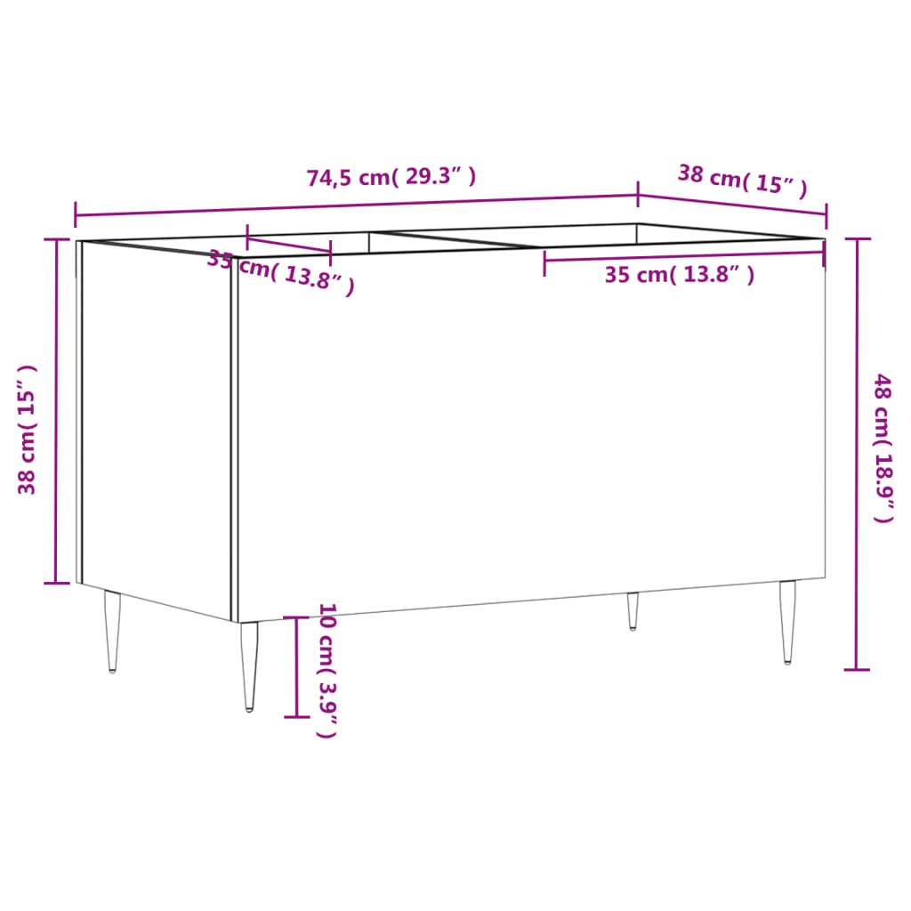 Disc cabinet sonoma oak 74.5x38x48 cm processed wood