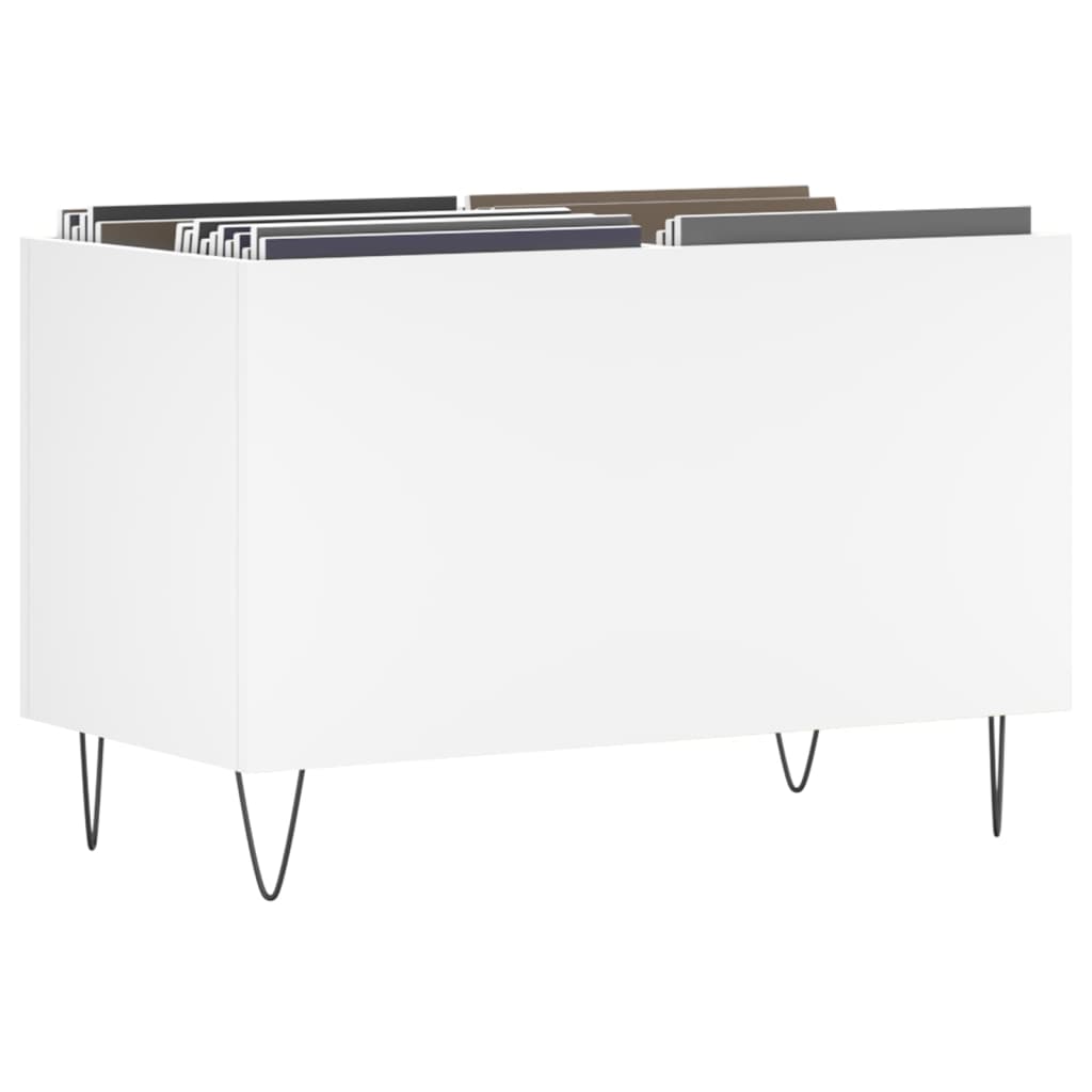 Record cabinet, white, 74.5x38x48 cm, processed wood