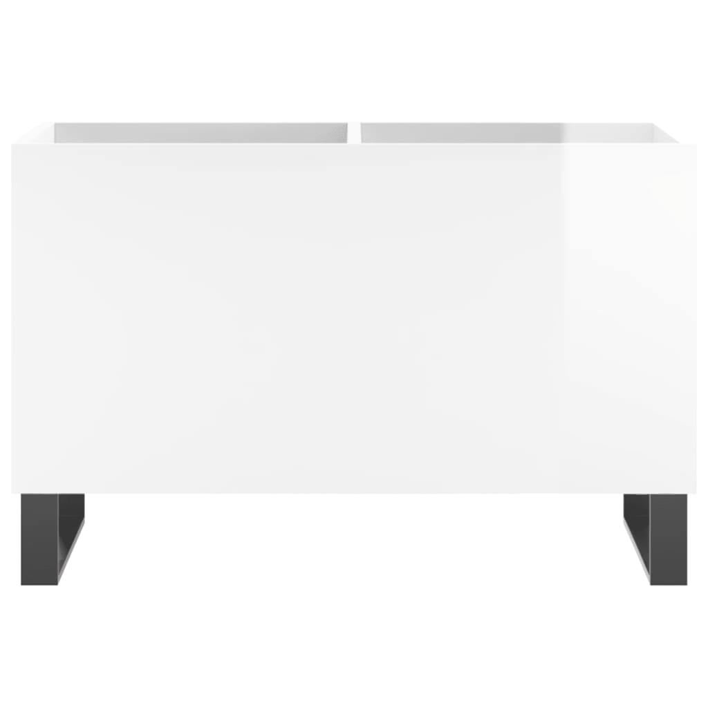 CD cabinet, extra-glossy white 74.5x38x48 cm processed wood