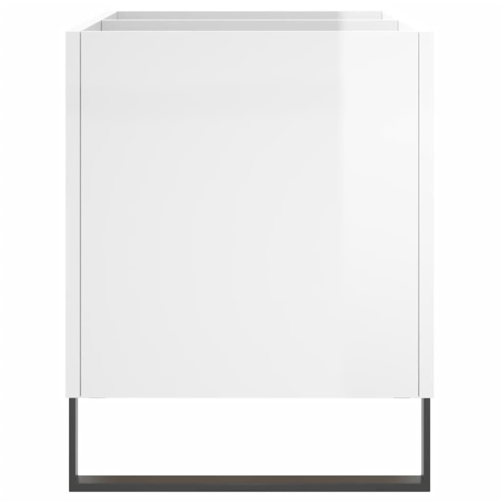 CD cabinet, extra-glossy white 74.5x38x48 cm processed wood