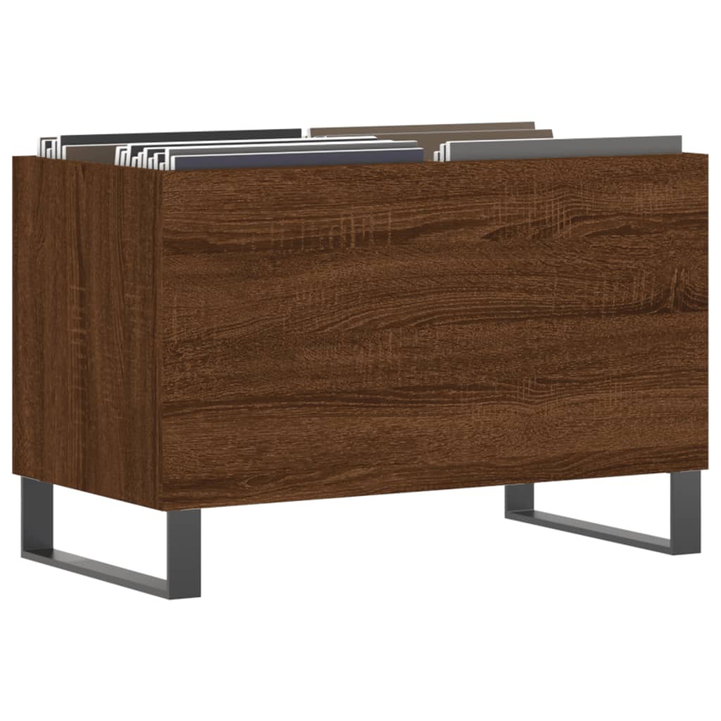 Cabinet for discs brown oak 74.5x38x48 cm processed wood