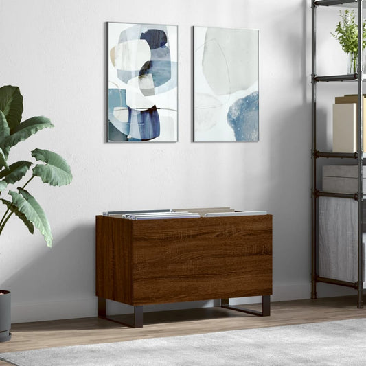 Cabinet for discs brown oak 74.5x38x48 cm processed wood