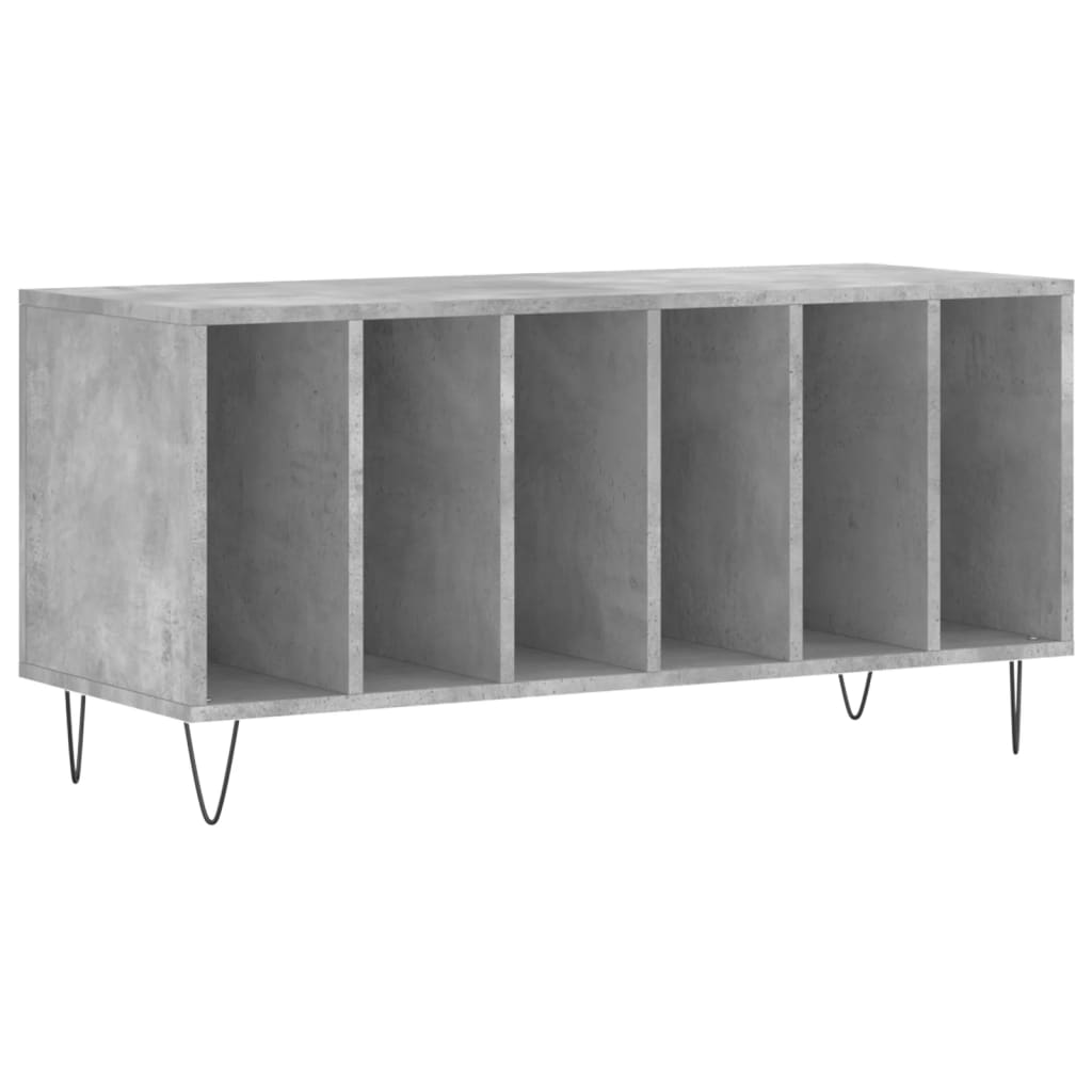 Cabinet for discs gray concrete, 100x38x48 cm, processed wood