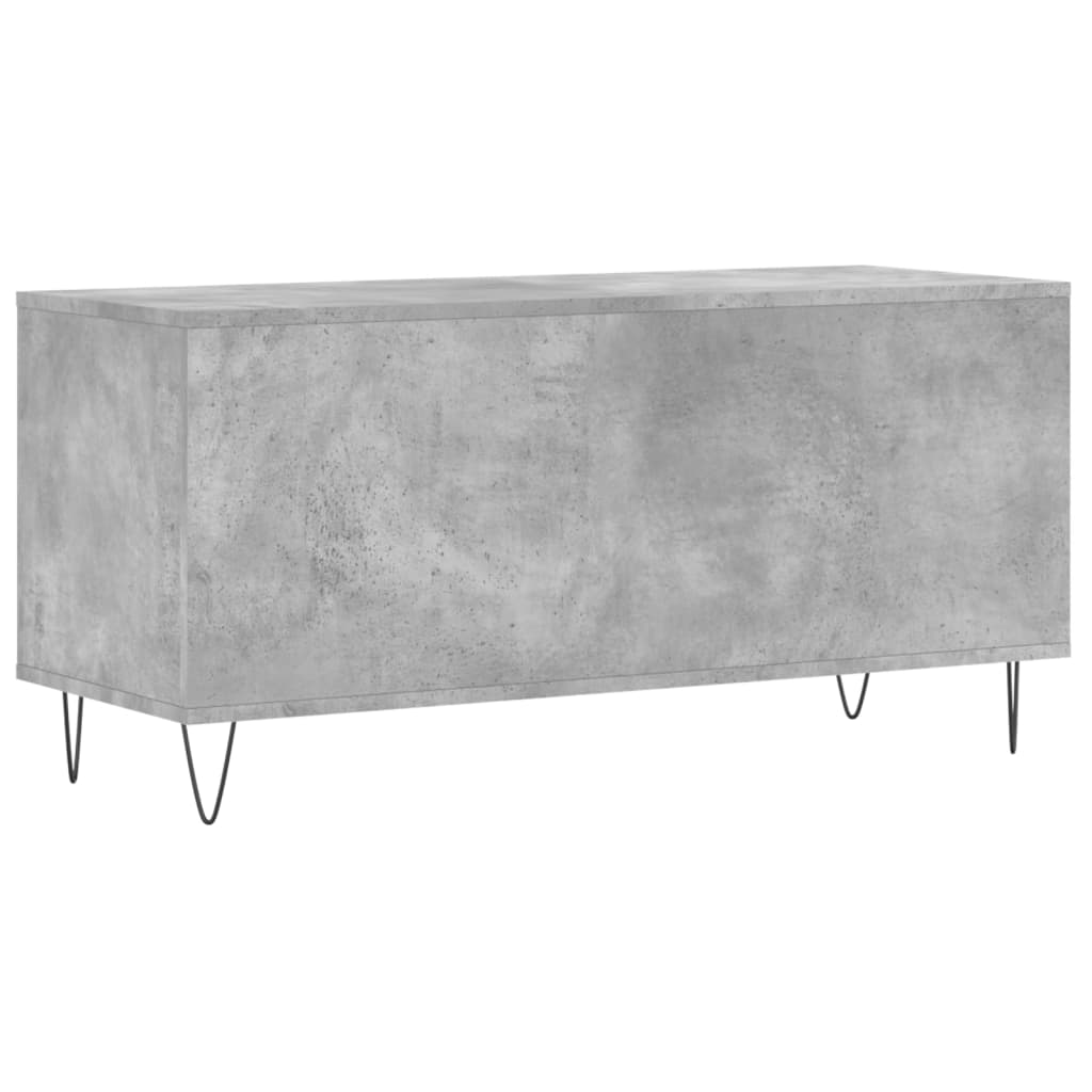 Cabinet for discs gray concrete, 100x38x48 cm, processed wood