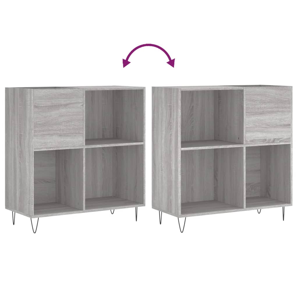 Sonoma gray record cabinet 84.5x38x89 cm composite wood